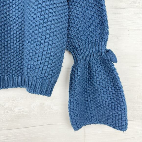 KASH Italy Wool Silk Cashmere Blend Chunky Knit Sweater Women Size 42 / XL Teal - Picture 4 of 14